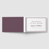 Paarse Plum & White Chic Simple Minimalist Weddens Gastenboek (Volledig)
