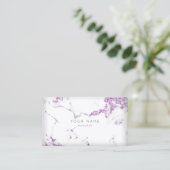 Paarse Plum White Grey Carrara Marble Benoeming Afsprakenkaartje (Staand voorkant)