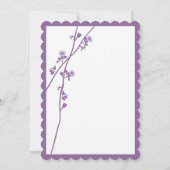Paarse Plum Wild Flower Branch Wedding Invites Kaart (Achterkant)