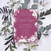 Paarse plum Yellow Grape Floral Wedding Kaart