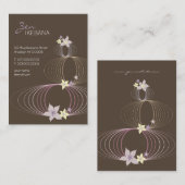 Paarse Plumeria Frangipani Flower Chic Ikebana Zen Visitekaartje (Voorkant / Achterkant)