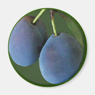 Paarse Plums-Waterverf - Magnet