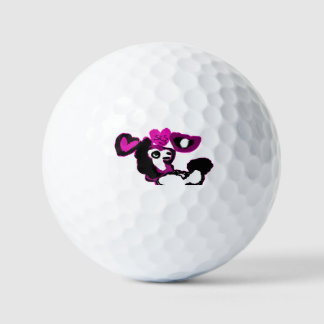 Paarse poedel kunst golfballen