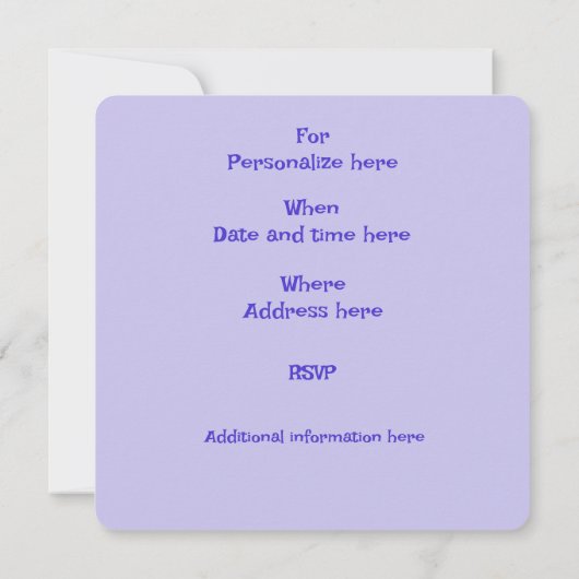 Paarse poedel meisjes gepersonaliseerd dank u kaart (Achterkant)