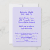 Paarse poedel meisjes verjaardagsmonster kaart (Achterkant)