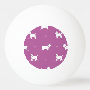 Paarse poedel: monochroom retro patroon pingpongbal