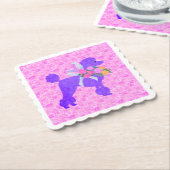 Paarse poedel partij benodigdheden kartonnen onderzetters (Gebogen)