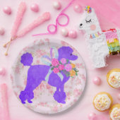 Paarse poedel partij benodigdheden papieren bordje (Feest)