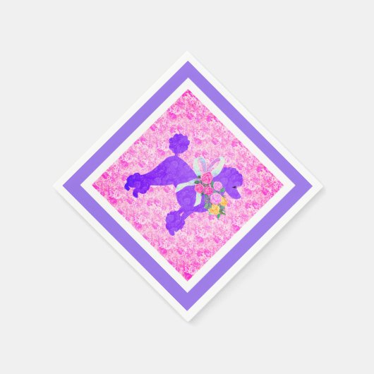 Paarse poedel partij benodigdheden servet (Hoek)