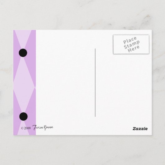 Paarse poel briefkaart (Achterkant)