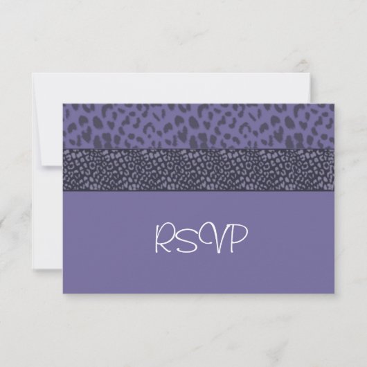 Paarse Poema Pattern RSVP Kaartje (Voorkant)