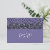 Paarse Poema Pattern RSVP Kaartje (Staand voorkant)