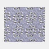 Paarse Poinsettias & Sneeuwvlokken Kerstwinter Fleece Deken (Voorkant (Horizontaal))