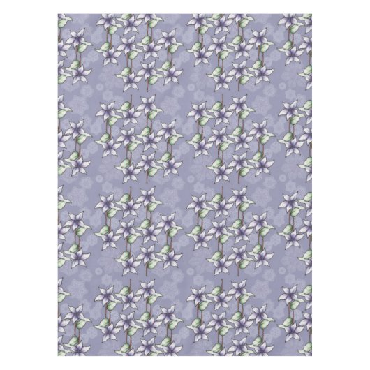 Paarse Poinsettias & Sneeuwvlokken Kerstwinter Tafelkleed (Voorkant)