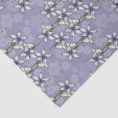 Paarse Poinsettias & Sneeuwvlokken Kerstwinter Tissuepapier (Detail)