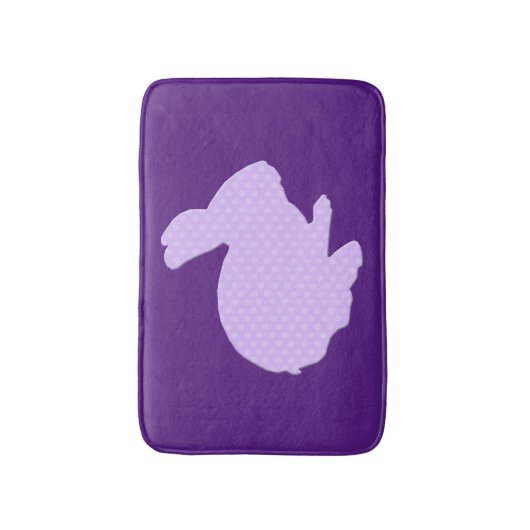 Paarse poka Dot Silhouette Bunny Rabbit Mat (Voorkant Verticaal)