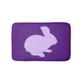 Paarse poka Dot Silhouette Bunny Rabbit Mat (Voorkant)