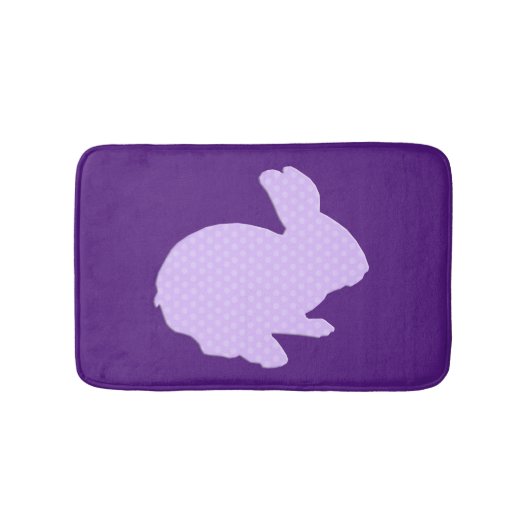 Paarse poka Dot Silhouette Bunny Rabbit Mat (Voorkant)