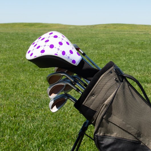 Paarse poka Dots, Polka Dot Pattern, Stippen, gedo Golfheadcover (Insitu)
