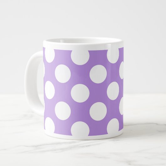Paarse poka Dots, Polka Dot Pattern, Stippen, gedo Grote Koffiekop (Links)