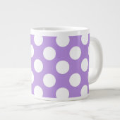 Paarse poka Dots, Polka Dot Pattern, Stippen, gedo Grote Koffiekop (Voorkant rechts)