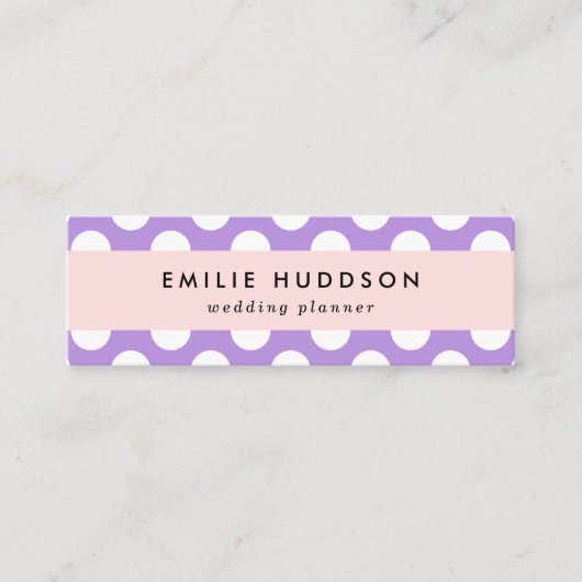 Paarse poka Dots, Polka Dot Pattern, Stippen, gedo Mini Visitekaartje (Voorkant)