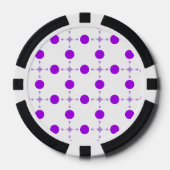 Paarse poka Dots, Polka Dot Pattern, Stippen, gedo Poker Chips (Voorkant)