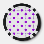 Paarse poka Dots, Polka Dot Pattern, Stippen, gedo Poker Chips (Achterkant)