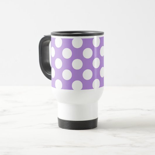 Paarse poka Dots, Polka Dot Pattern, Stippen, gedo Reisbeker (Voorkant links)