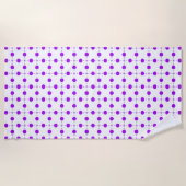 Paarse poka Dots, Polka Dot Pattern, Stippen, gedo Strandlaken (Voorkant)