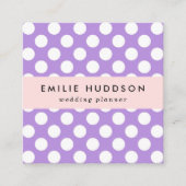 Paarse poka Dots, Polka Dot Pattern, Stippen, gedo Vierkante Visitekaartje (Voorkant)