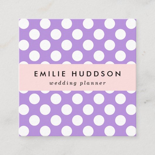 Paarse poka Dots, Polka Dot Pattern, Stippen, gedo Vierkante Visitekaartje (Voorkant)