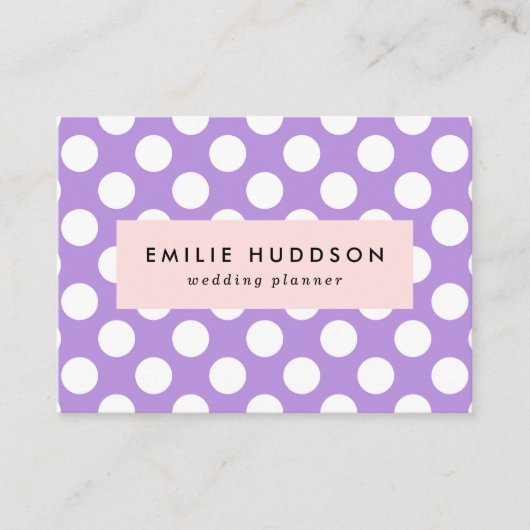 Paarse poka Dots, Polka Dot Pattern, Stippen, gedo Visitekaartje (Voorkant)