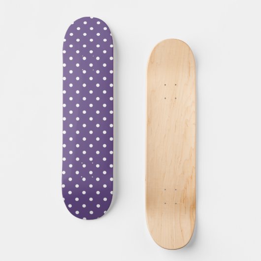 Paarse poka Dots Skateboard Deck (Voorkant)