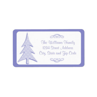 Paarse poka Ploots Pattern kerstboom Etiket