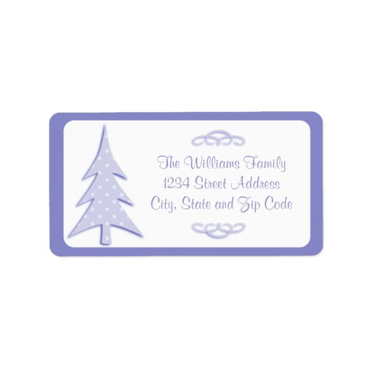 Paarse poka Ploots Pattern kerstboom Etiket (Voorkant)
