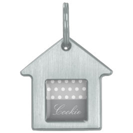 Paarse Poka-Stippen Huisdieren Naamplaatje