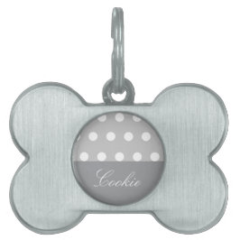 Paarse Poka-Stippen Huisdieren Naamplaatje