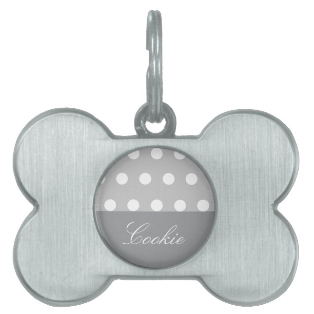 Paarse Poka-Stippen Huisdieren Naamplaatje (voorkant)