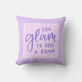 Paarse pokadot Glam Girly Typografie Trendy Kussen