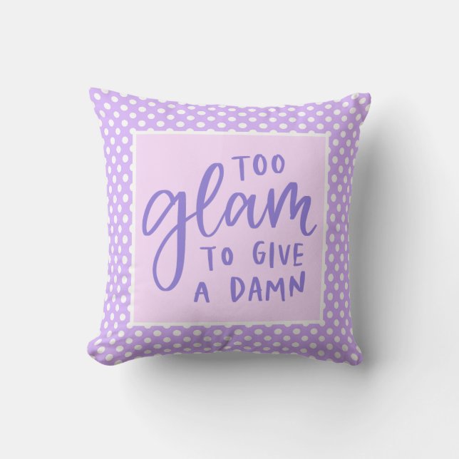 Paarse pokadot Glam Girly Typografie Trendy Kussen (Voorkant)