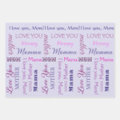 Paarse poladots bloemen en kunst in moedertaal inpakpapier vel (Voorkant 2)