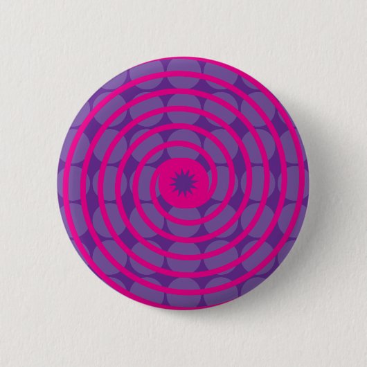 Paarse poladots en roze zwenkpatronen ronde button 5,7 cm (Voorkant)