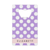 Paarse poladots, poolvlek, Jouw naam Creditkaart Flessenopener (Voorkant)
