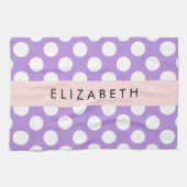 Paarse poladots, poolvlek, Jouw naam Theedoek (Horizontaal)