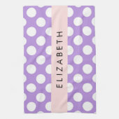 Paarse poladots, poolvlek, Jouw naam Theedoek (Verticaal)