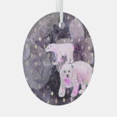 Paarse polaire Beren - Arctic Animals Retro Patter Glas Ornament (Voorkant Rechts)
