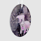 Paarse polaire Beren - Arctic Animals Retro Patter Ornament (voorkant)