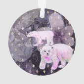 Paarse polaire Beren - Arctic Animals Retro Patter Ornament (achterkant)