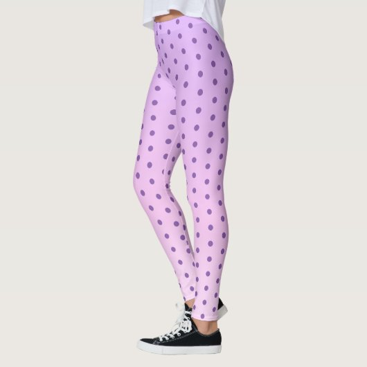 Paarse polaire dot op meisje roze en Lila Leggings (Links)